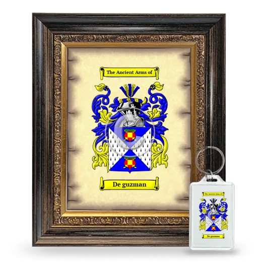 De guzman Framed Coat of Arms and Keychain - Heirloom